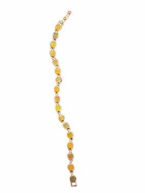 Gold-Tone Multi-Color Stone Link Bracelet
